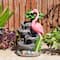 Glitzhome® 23.5" LED 4-Tier Flamingo Outdoor Fountain